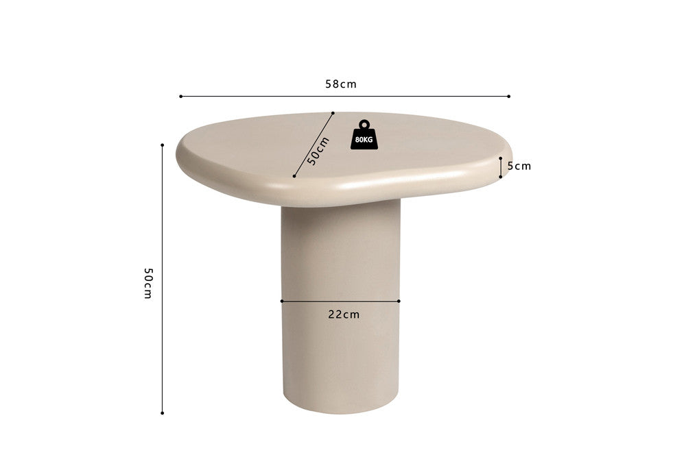 Salontafel 'Tavira' 58 cm Cement Beige - RS