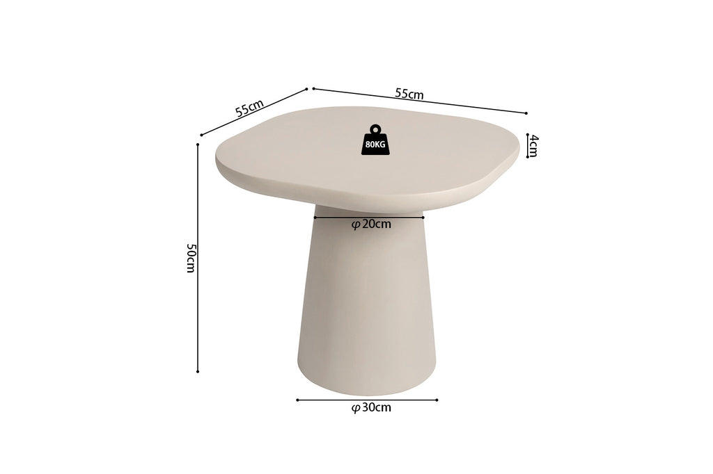 Salontafel 'Tavira' 55 cm Ovaal Cement Beige - RS