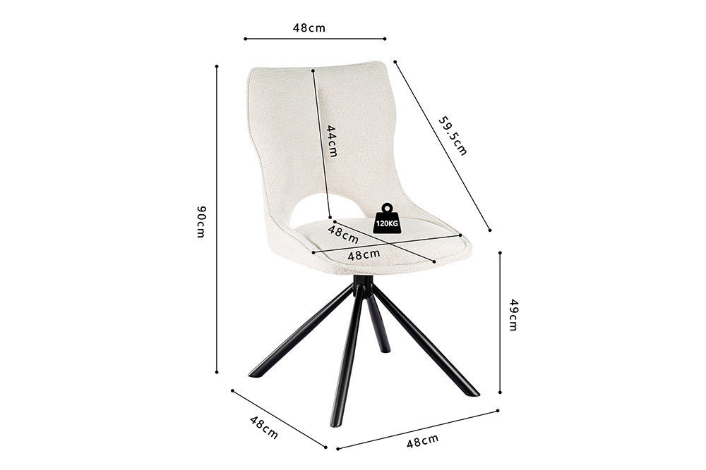 Stoel 'Mori' Draaibaar tot 0 beige - RS
