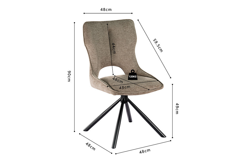 Stoel 'Mori' Draaibaar tot 0 peper - RS