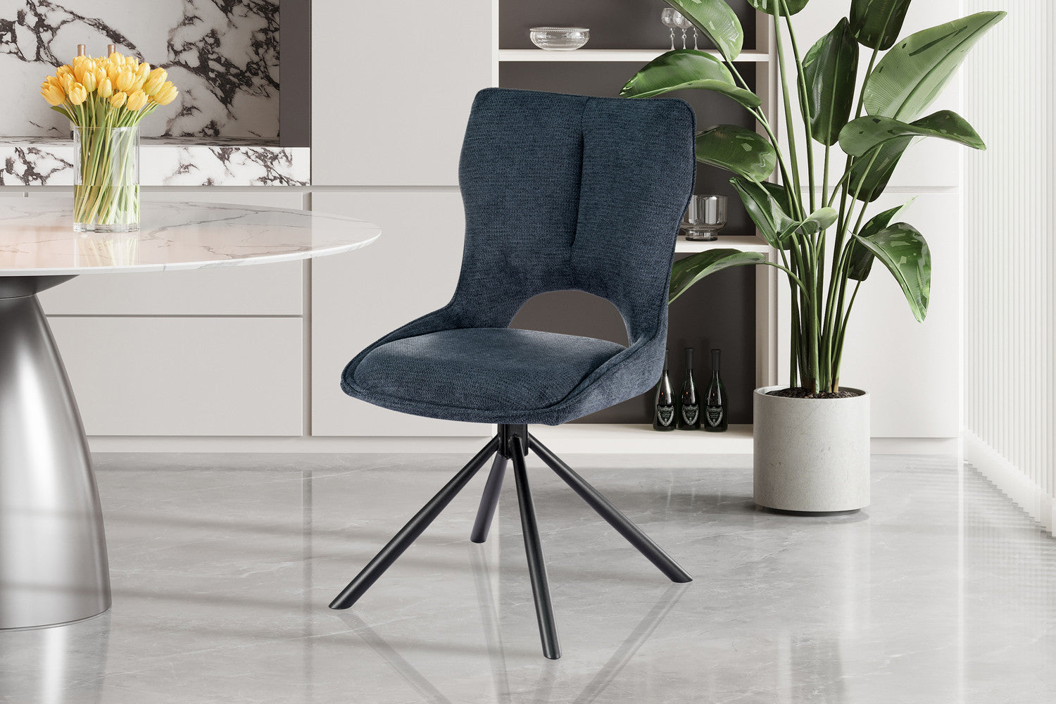 Stoel 'Mori' Draaibaar tot 0 blauw - RS