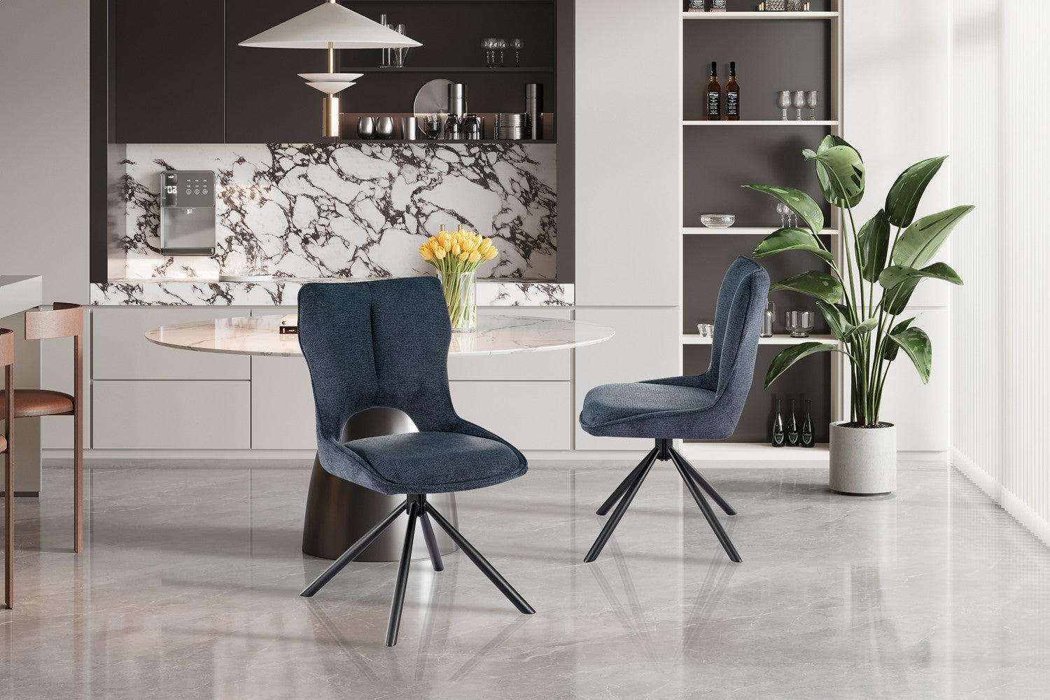 Stoel 'Mori' Draaibaar tot 0 blauw - RS