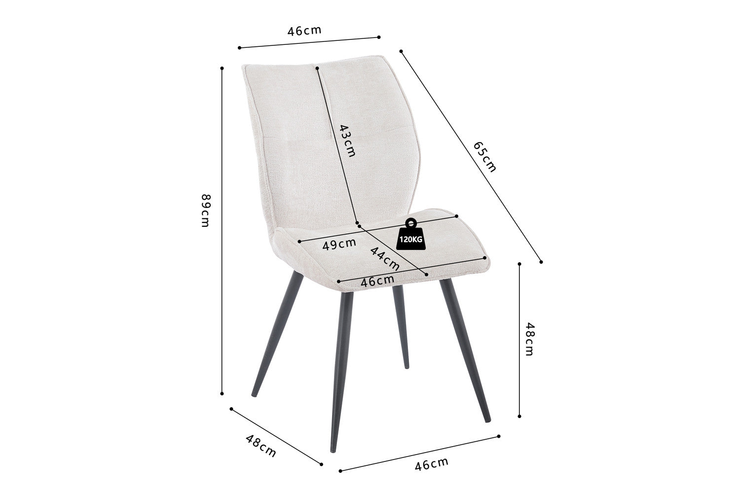 Eetkamerstoel 'Faye' ecru - RS