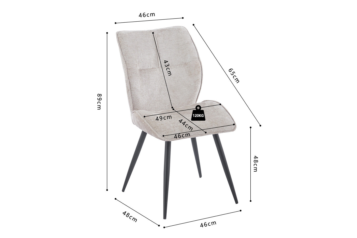 Eetkamerstoel 'Faye' zand - RS