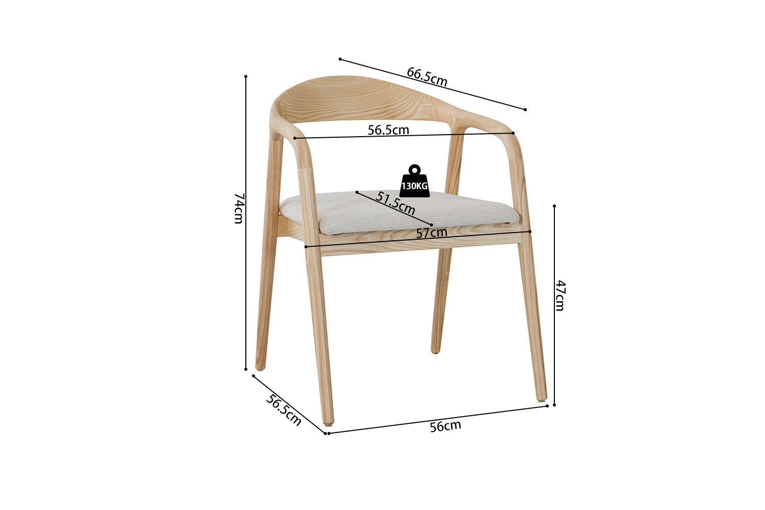 Armstoel 'Claire' beige - RS