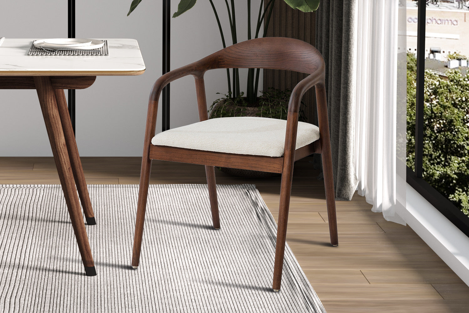 Armstoel 'Claire' walnoot - RS