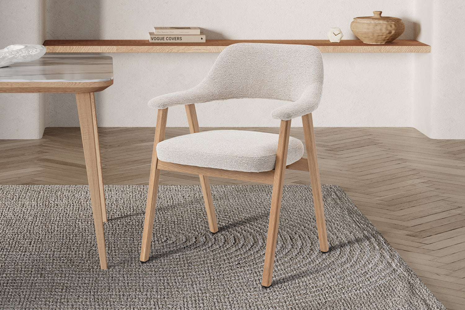 Armstoel 'Coralie' eik massief beige - RS