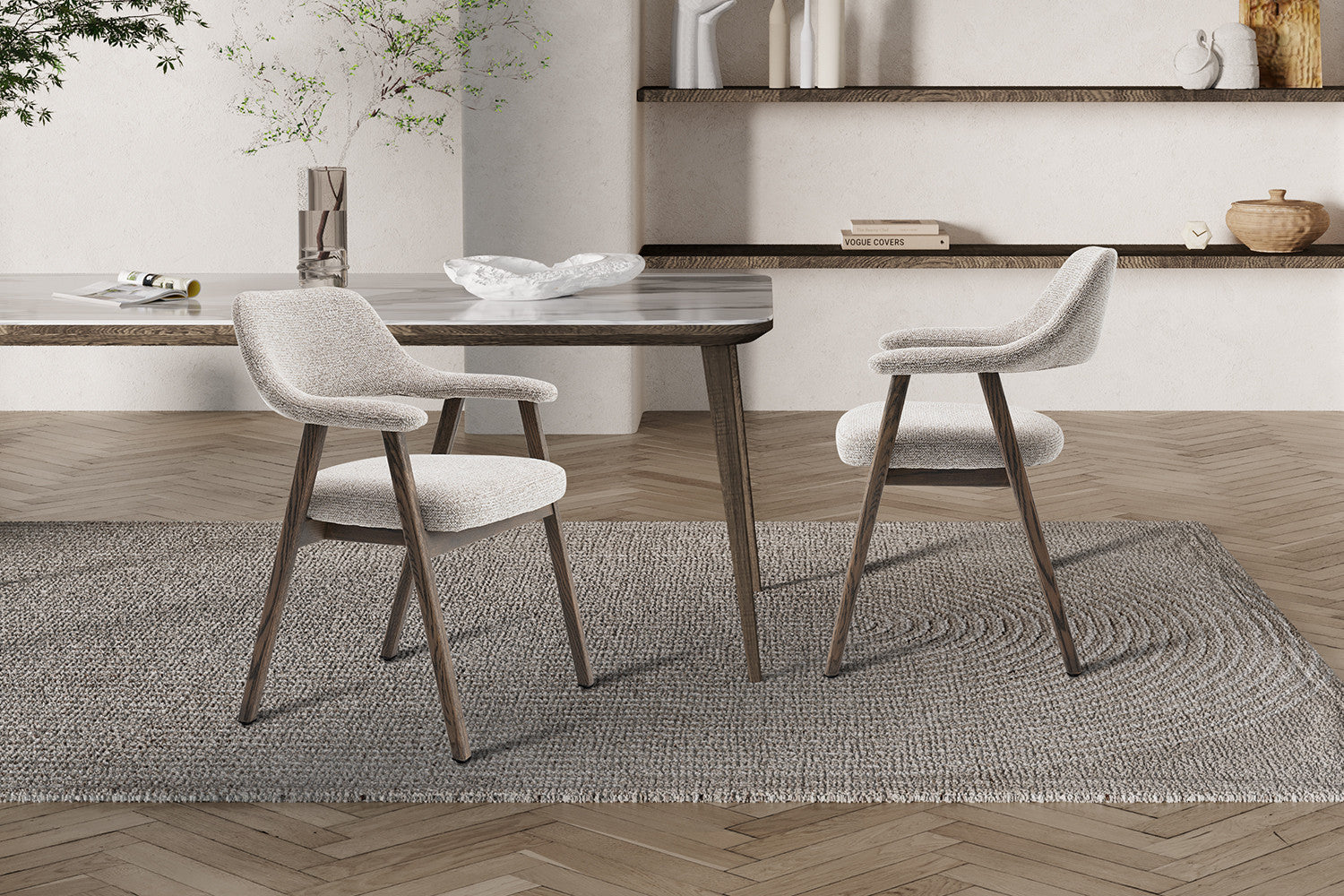 Armstoel 'Coralie' eik massief zand - RS