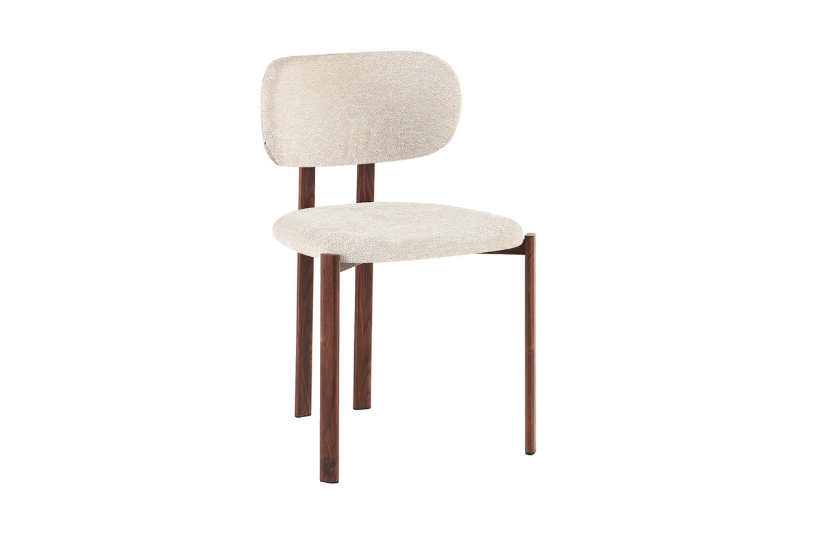 Stoel 'Jade' Walnoot - Stof Fabb Raven 24 Beige - RS