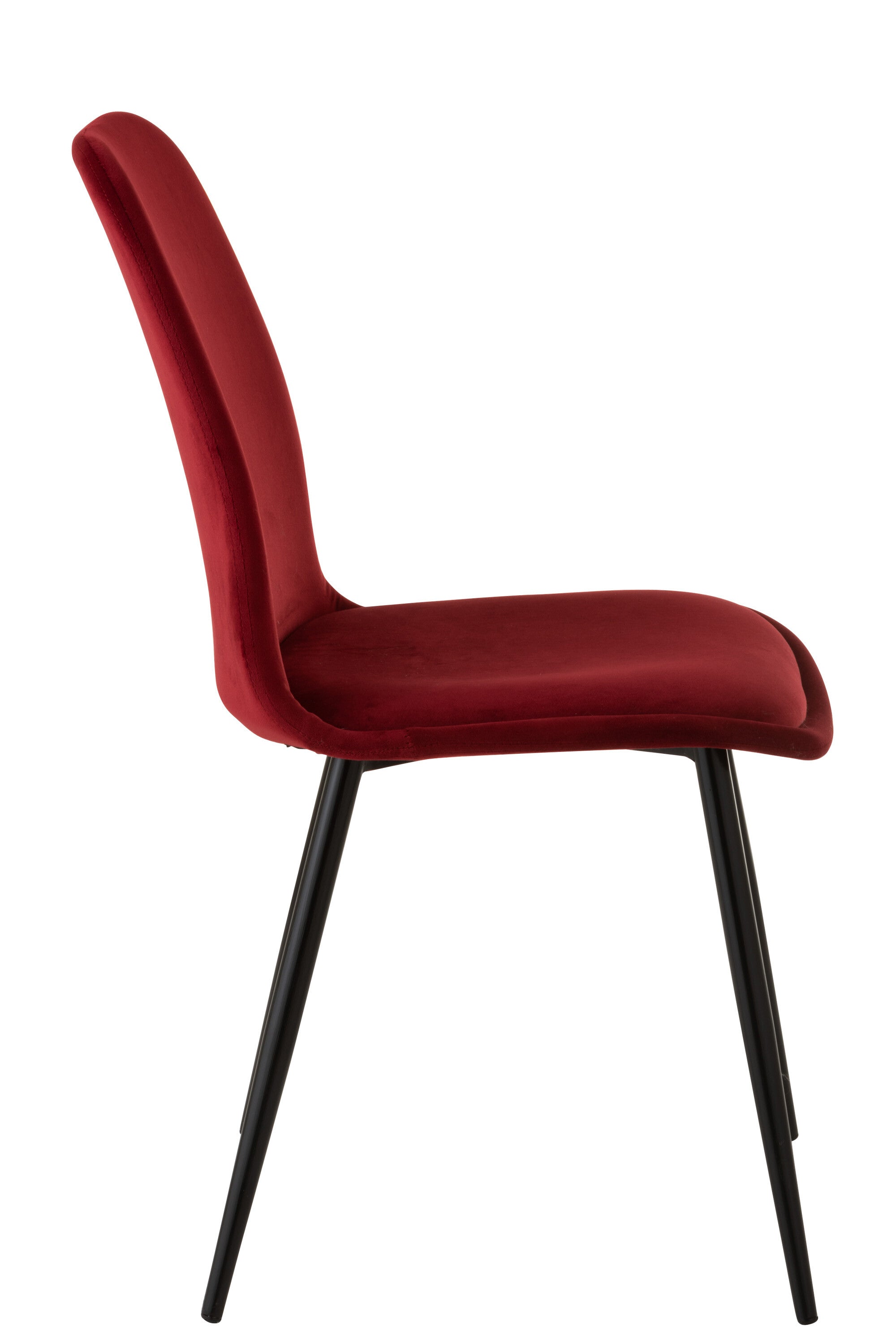 Stoel Claire Metaal/Textiel Bordeauxrood - J-LINE