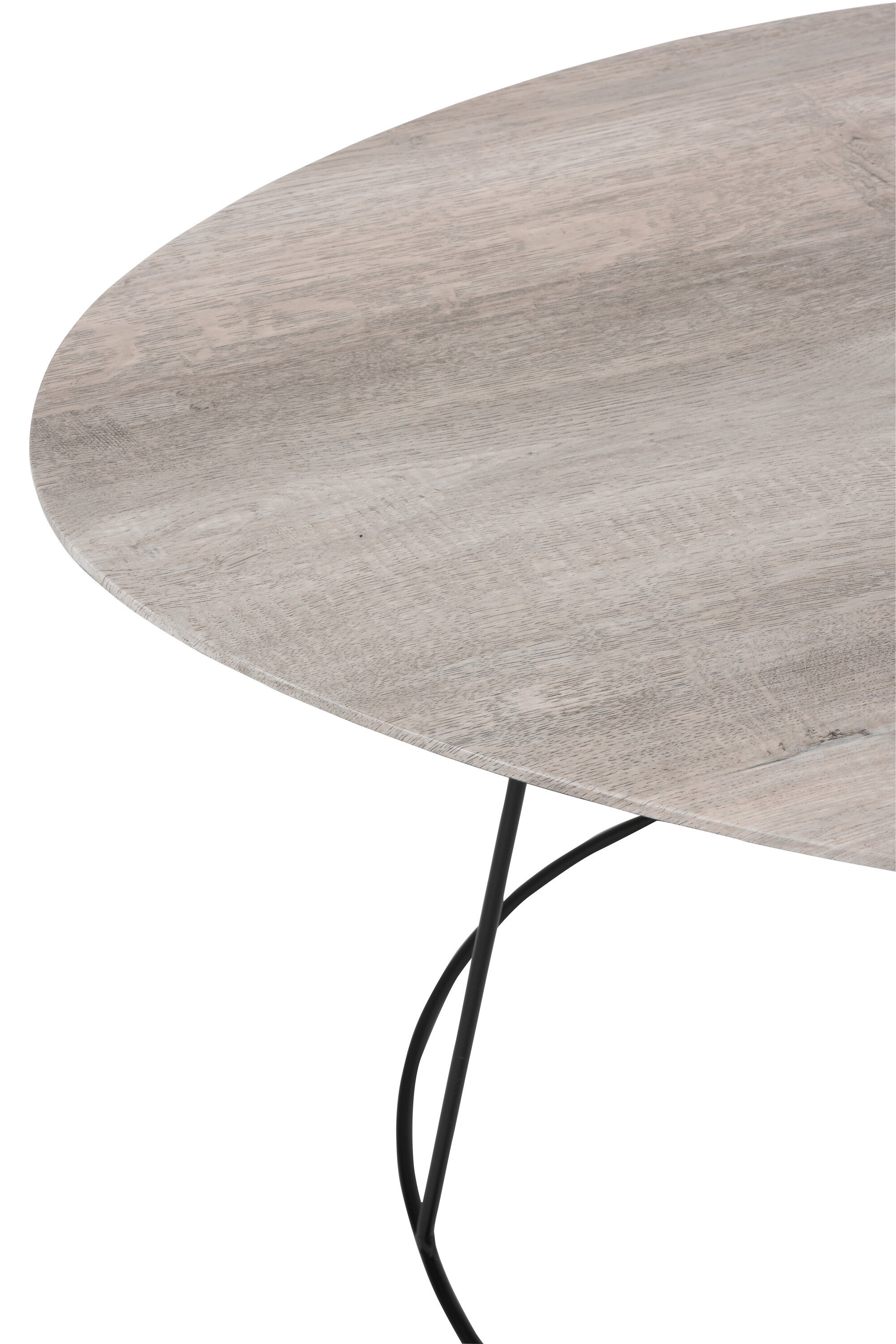 Salontafel Ovaal Mdf/IJzer Natuur/Zwart - J-LINE