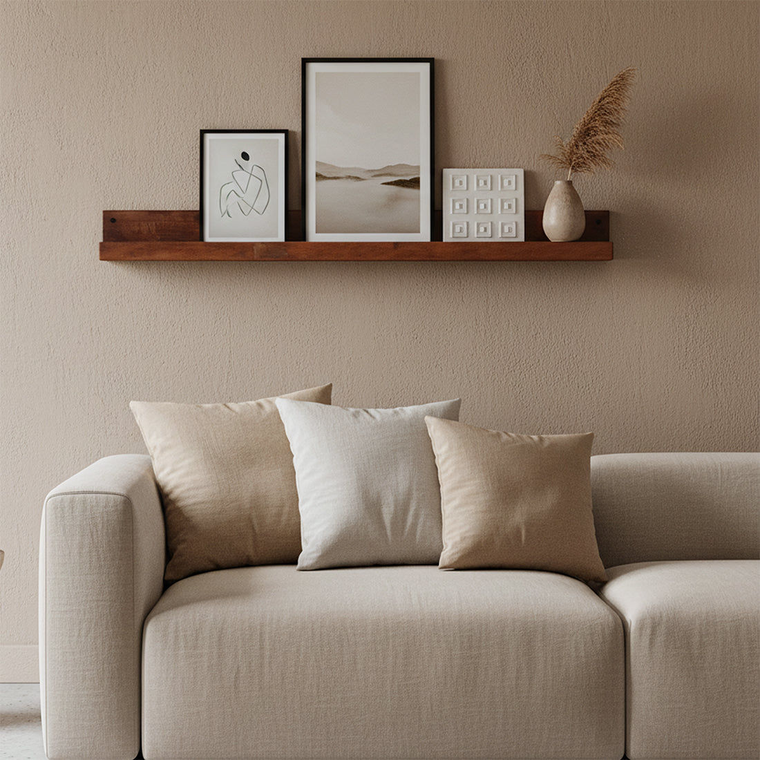 Factory wandplank - FSC-gerecycled hout - 75x8x8 cm - RAW