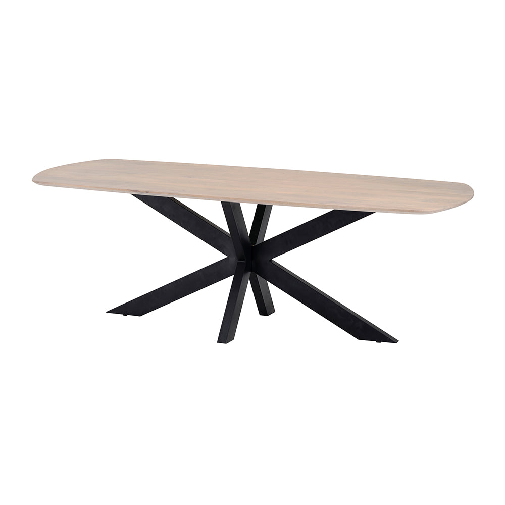 Deense ovale eetkamertafel 210, mango asblond - NW