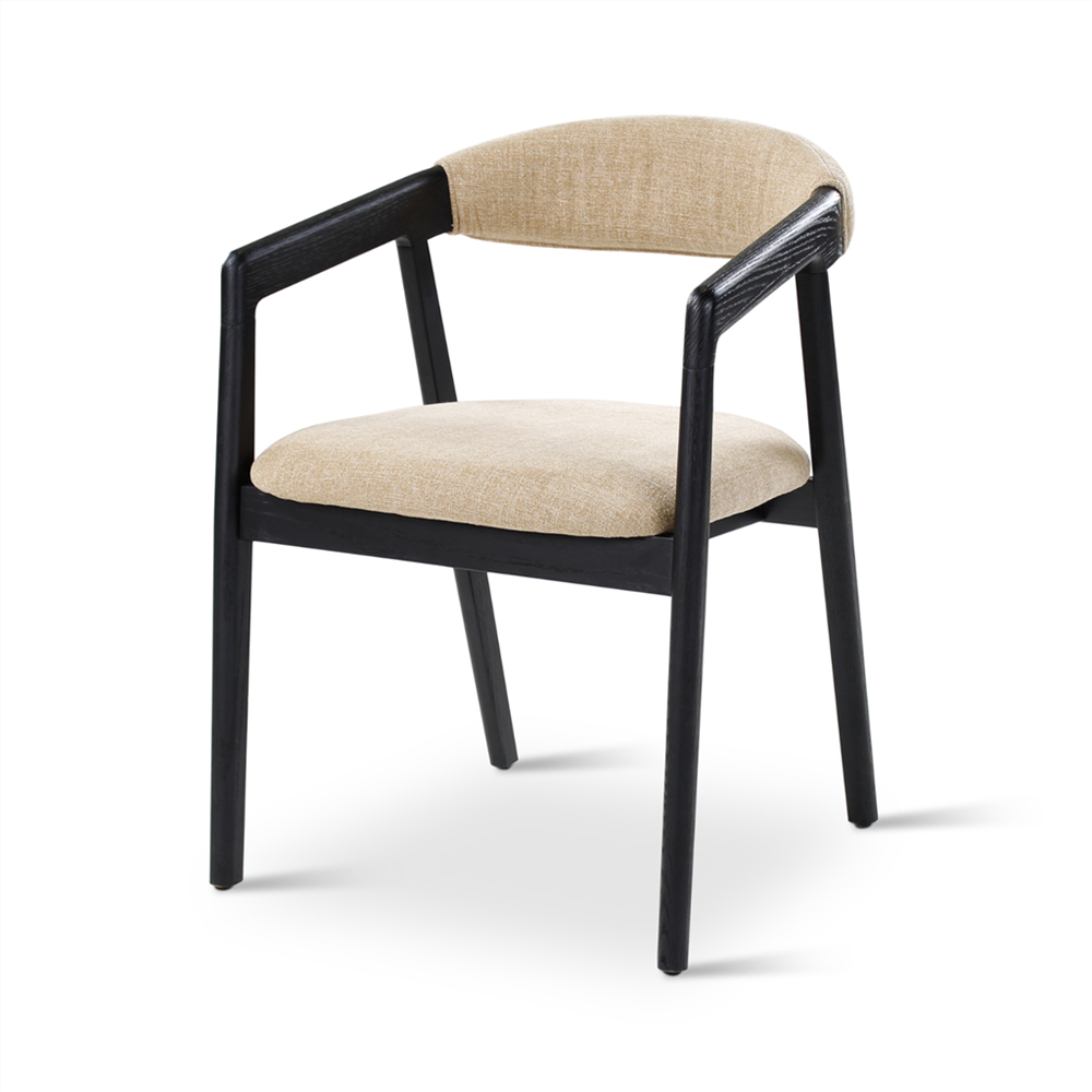 Armstoel Jana, houten poten eik zwart - VDC