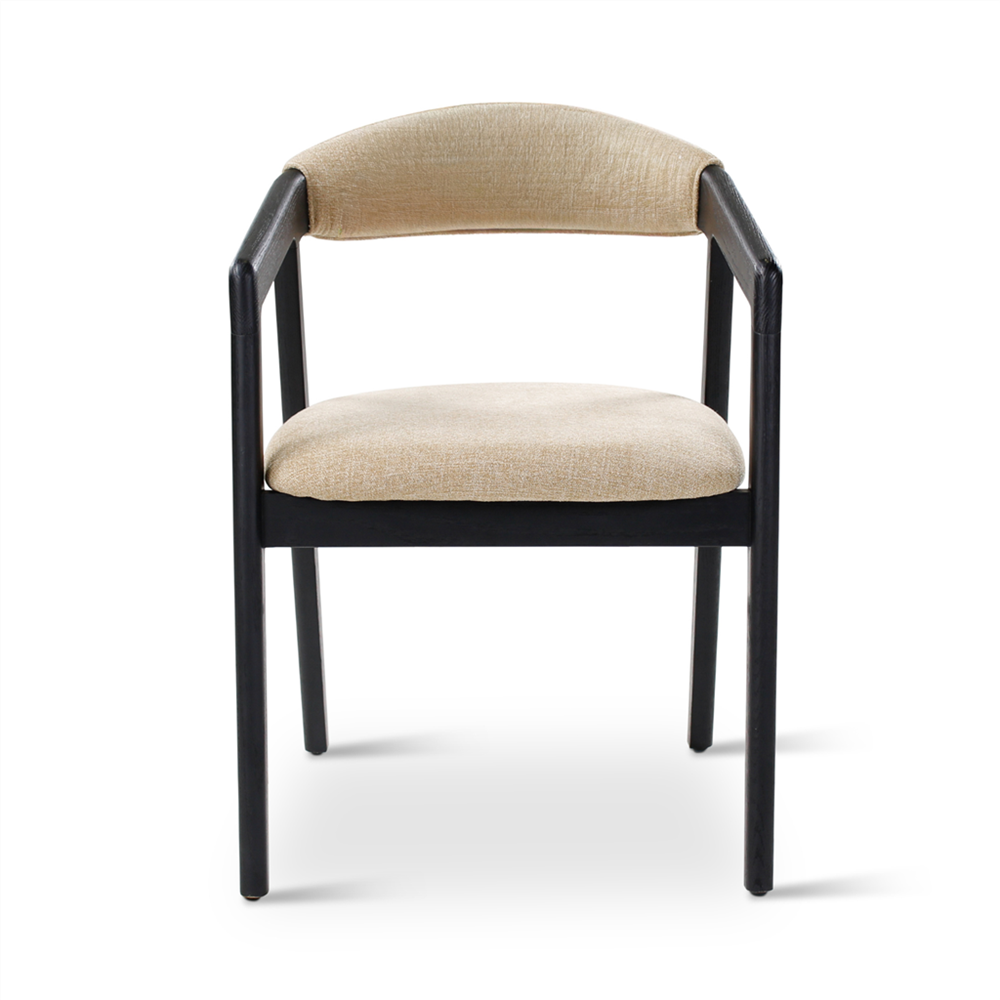 Armstoel Jana, houten poten eik zwart - VDC