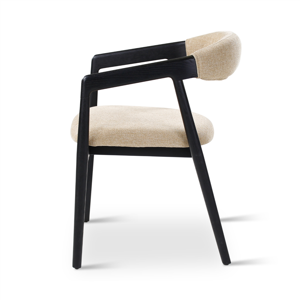 Armstoel Jana, houten poten eik zwart - VDC