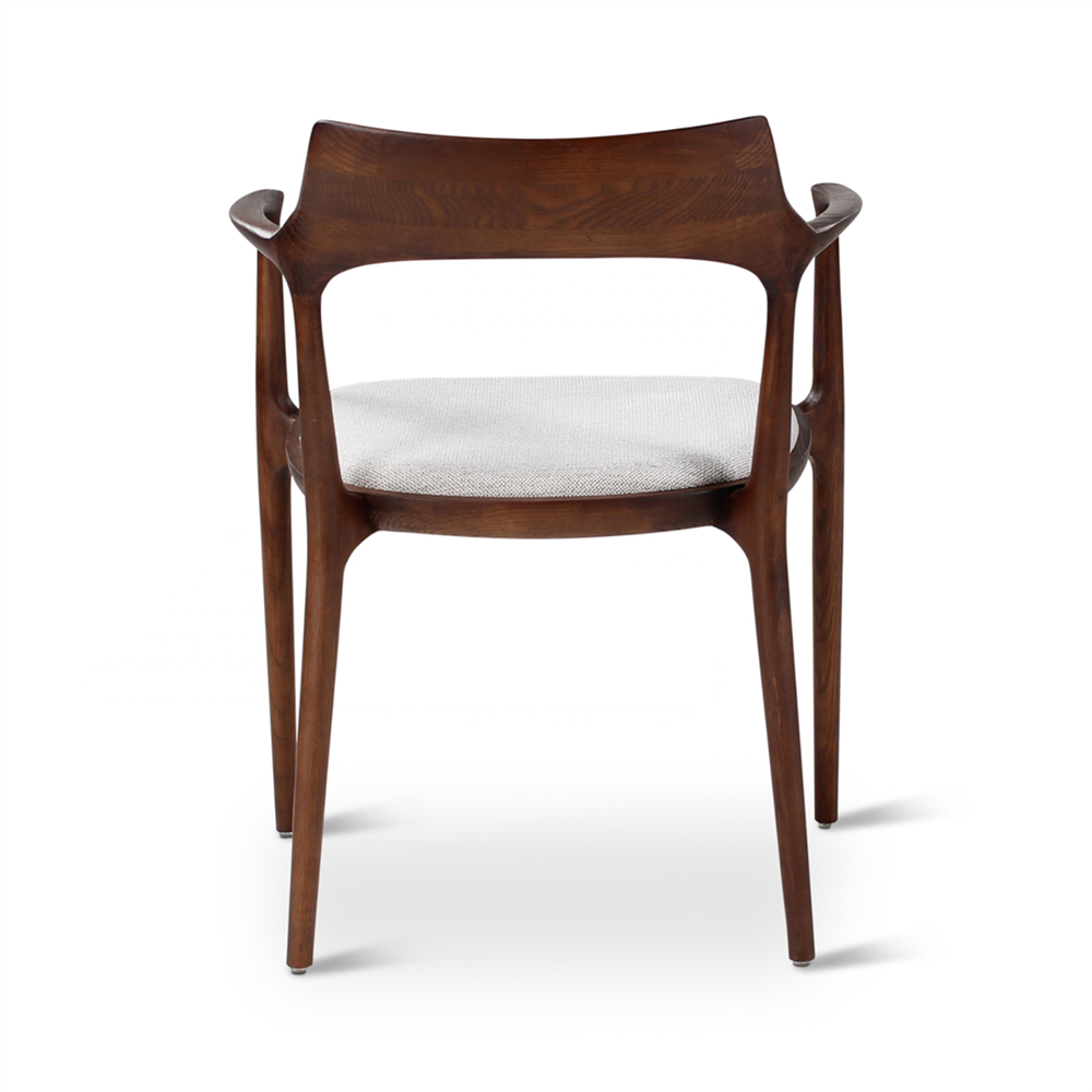 Fauteuil de table Moris, pieds en bois de frêne noir - VDC