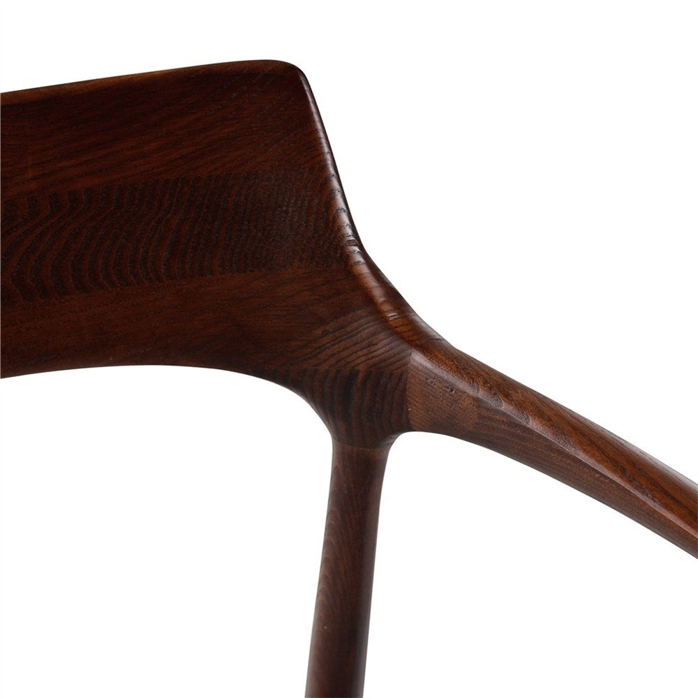 Fauteuil de table Moris, pieds en bois de frêne noir - VDC