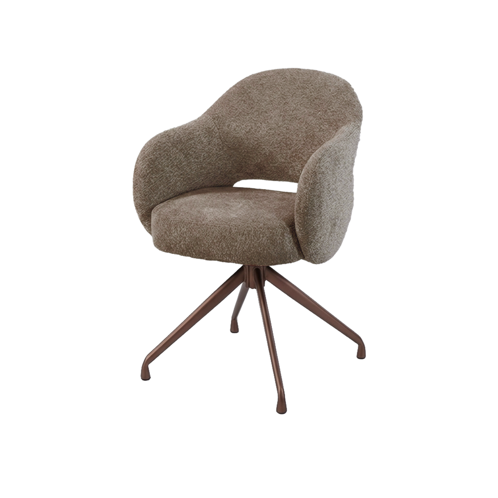 Armstoel Porto Toro - roterende poten anodic brown - TWL