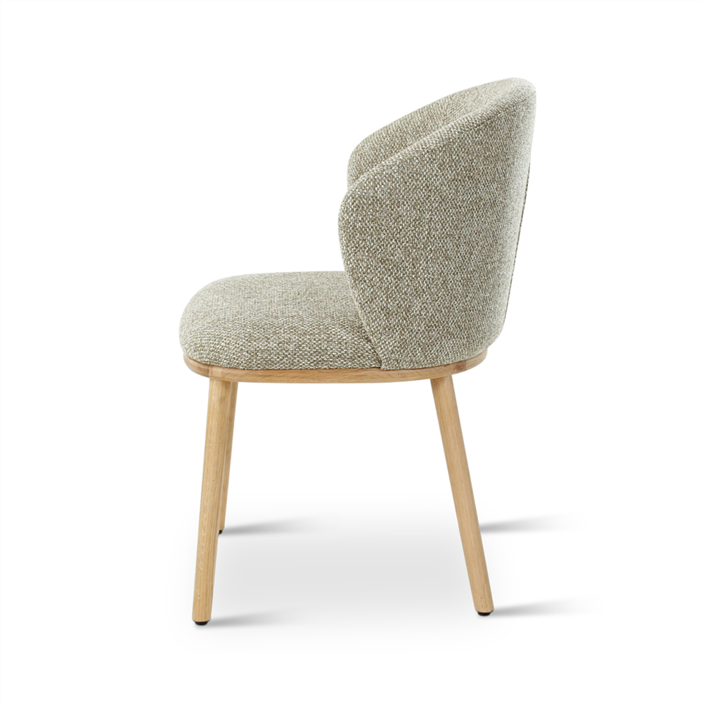 Armstoel Romy green of cream, eik naturel - VDC
