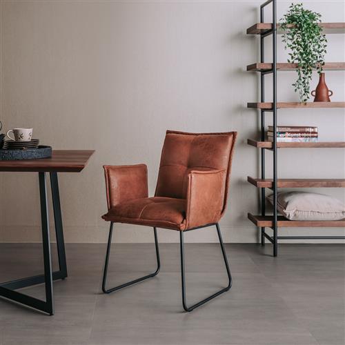 Armstoel Seda: cognac, mosgroen of grijs