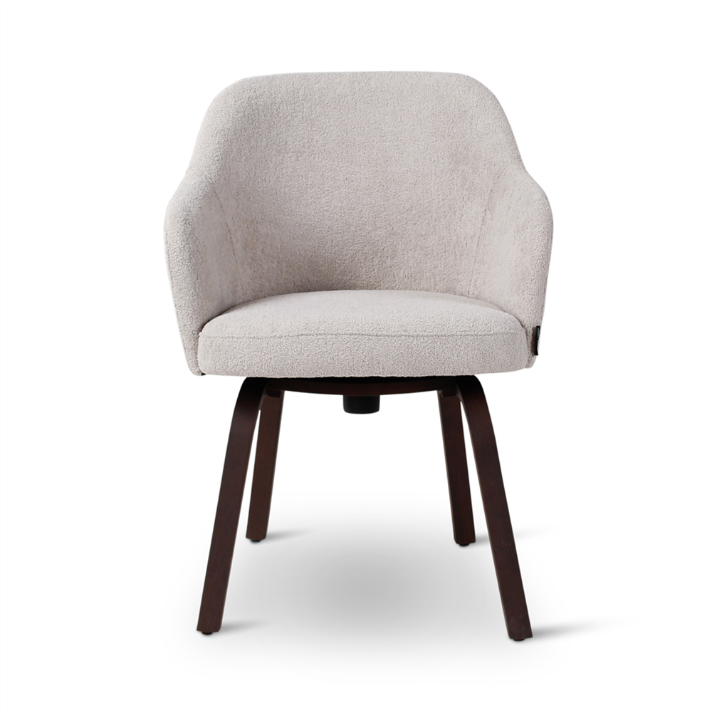 Fauteuil de table Moris, pieds en bois de frêne noir - VDC