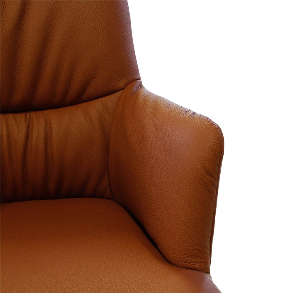 Fauteuil Boston pivotant cuir cognac ou noir - VDC