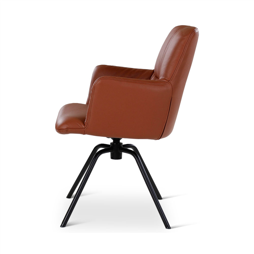 Fauteuil Boston pivotant cuir cognac ou noir - VDC