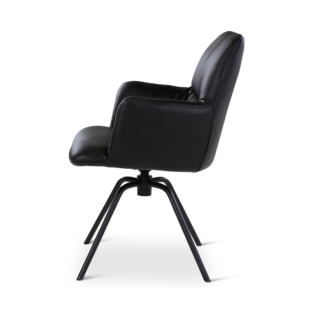 Fauteuil Boston pivotant cuir cognac ou noir - VDC