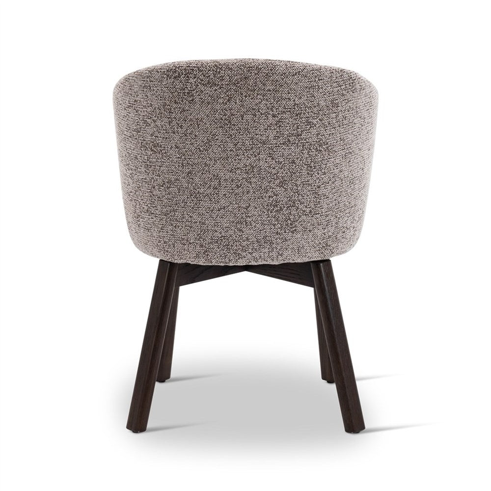 Armstoel Bolly coconut, houten poten eik donkerbruin - VDC