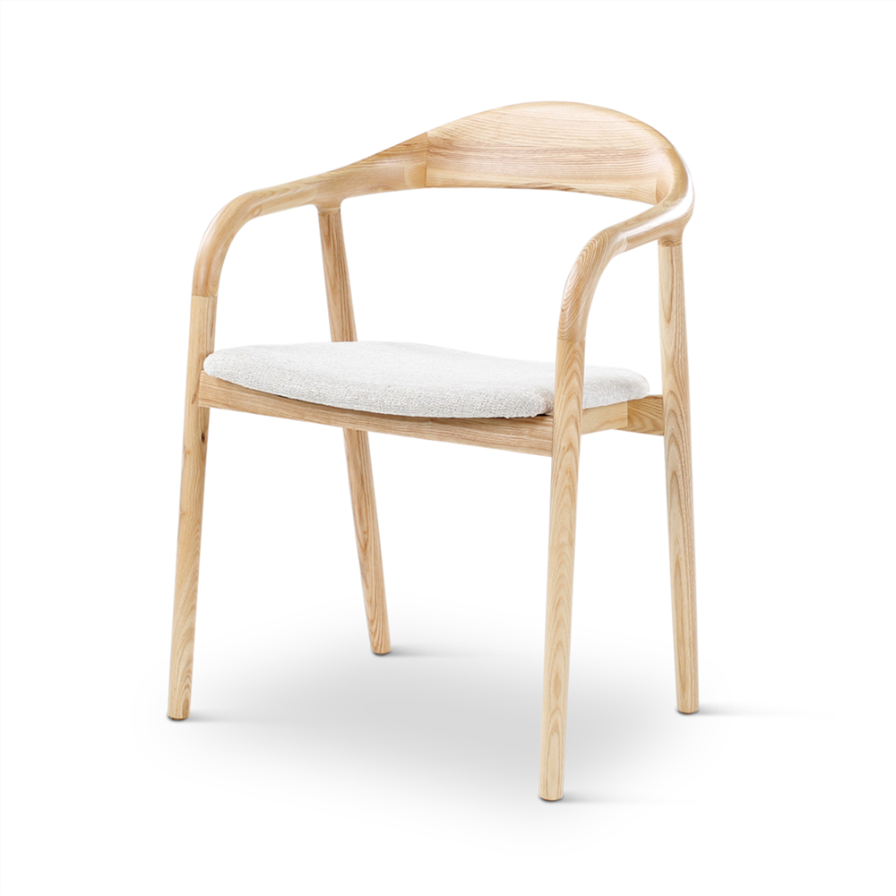 Armstoel Moris, houten poten es naturel - VDC