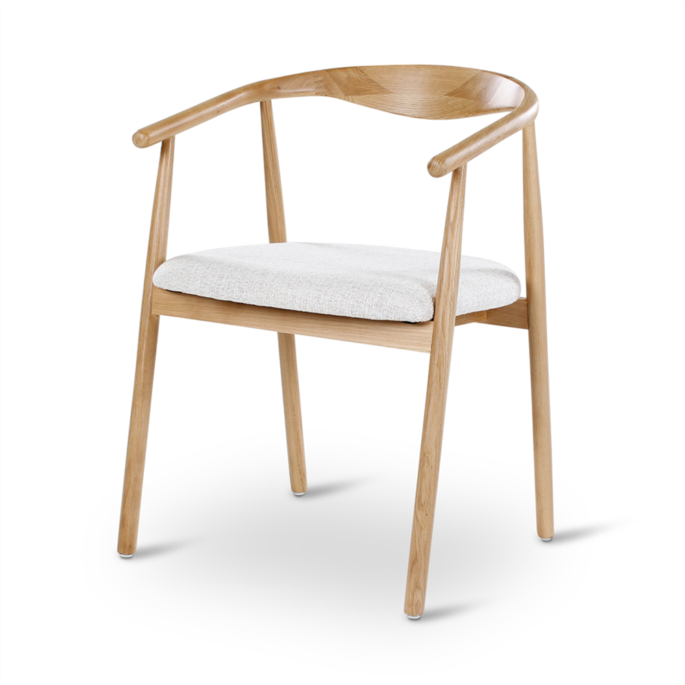 Armstoel Senna, houten poten eik naturel - VDC