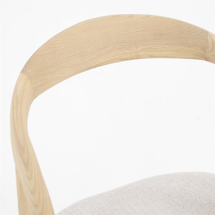 Hippe armstoel Rayven naturel eikenhout - Eleo