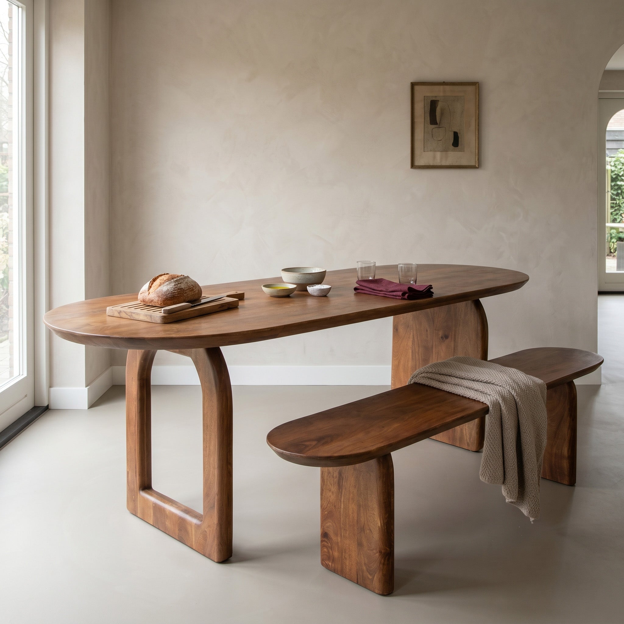 Bullnose eetkamerbank - 180 cm