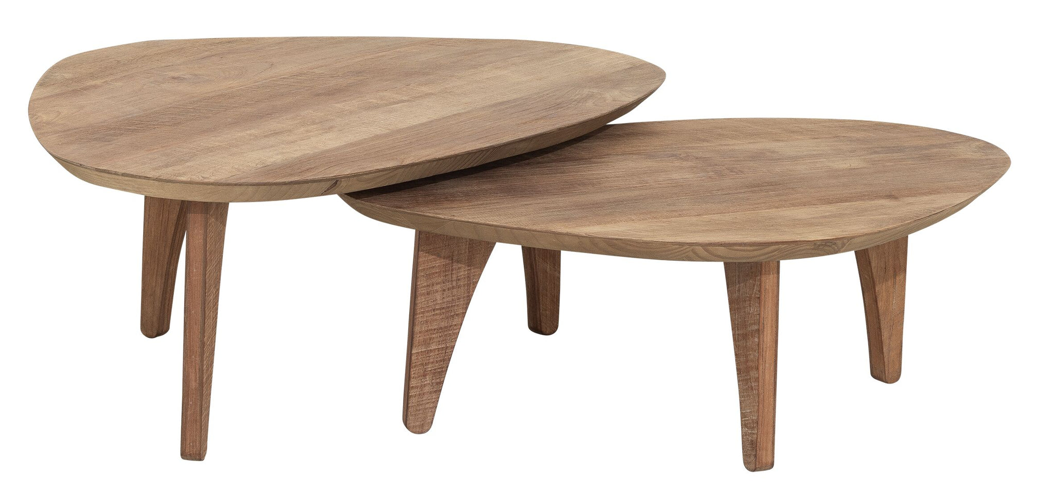 Table basse Bliss Pebble en teck, lot de 2 - DTP