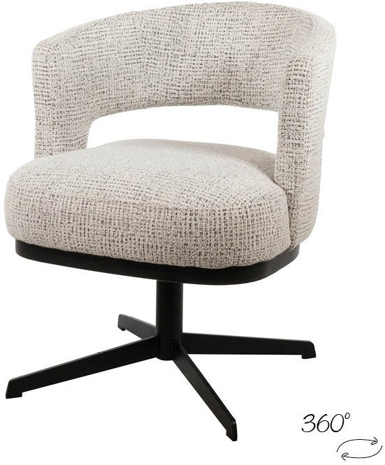 Chaise de salle à manger Bruce - pied pivotant 360 - Coco/Salt 'n Pepper - NW