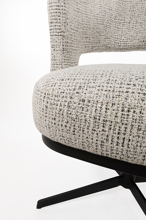 Bruce eetkamerstoel - draaipoot 360 - Coco/Salt 'n Pepper - NW