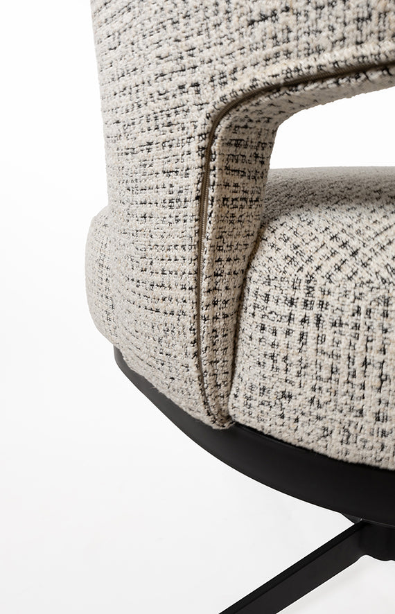 Bruce eetkamerstoel - draaipoot 360 - Coco/Salt 'n Pepper - NW