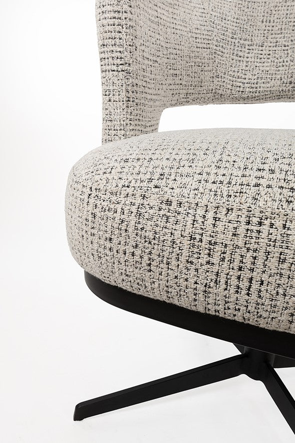 Chaise de salle à manger Bruce - pied pivotant 360 - Coco/Salt 'n Pepper - NW