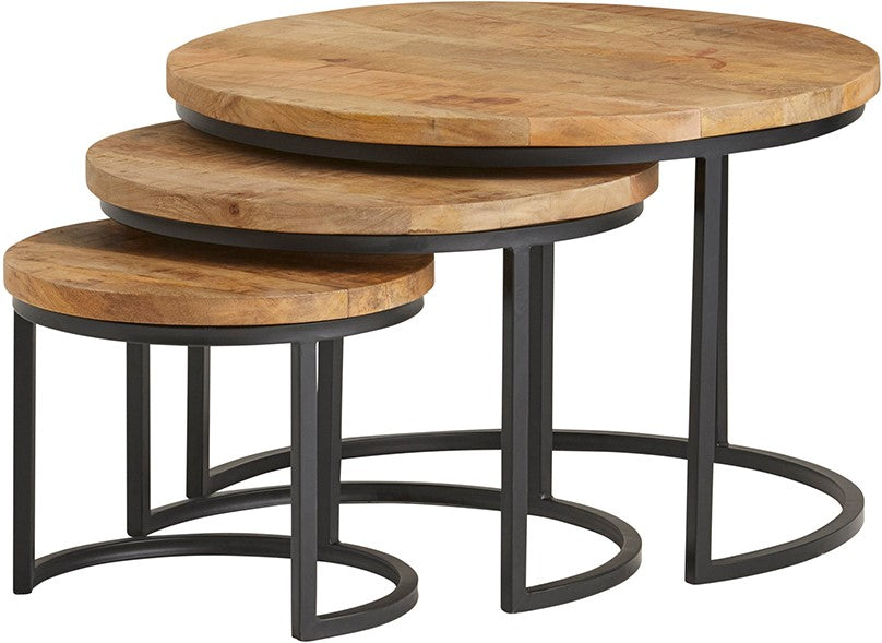 Table basse Enzo naturel, ensemble de 3 - NW