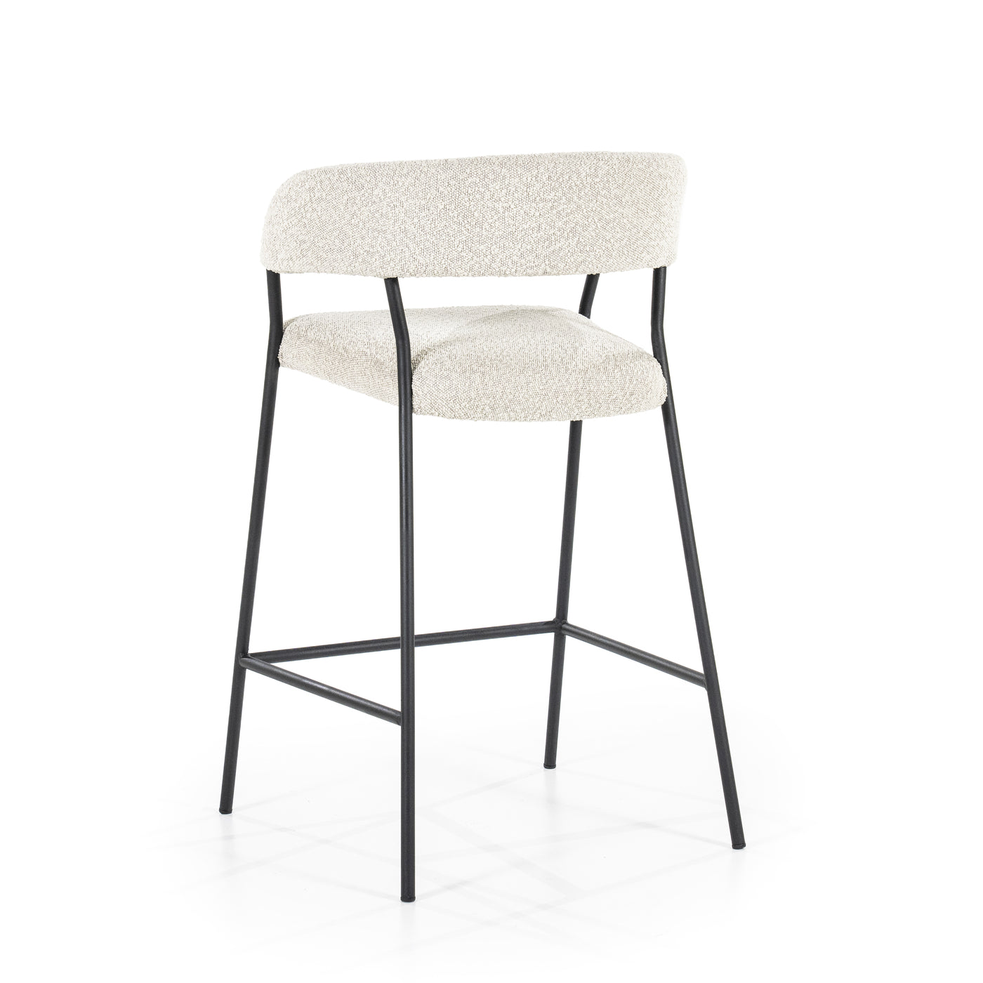 Barstoel Luka - bouclé - antraciet, beige, mosgroen of taupe - ELEO