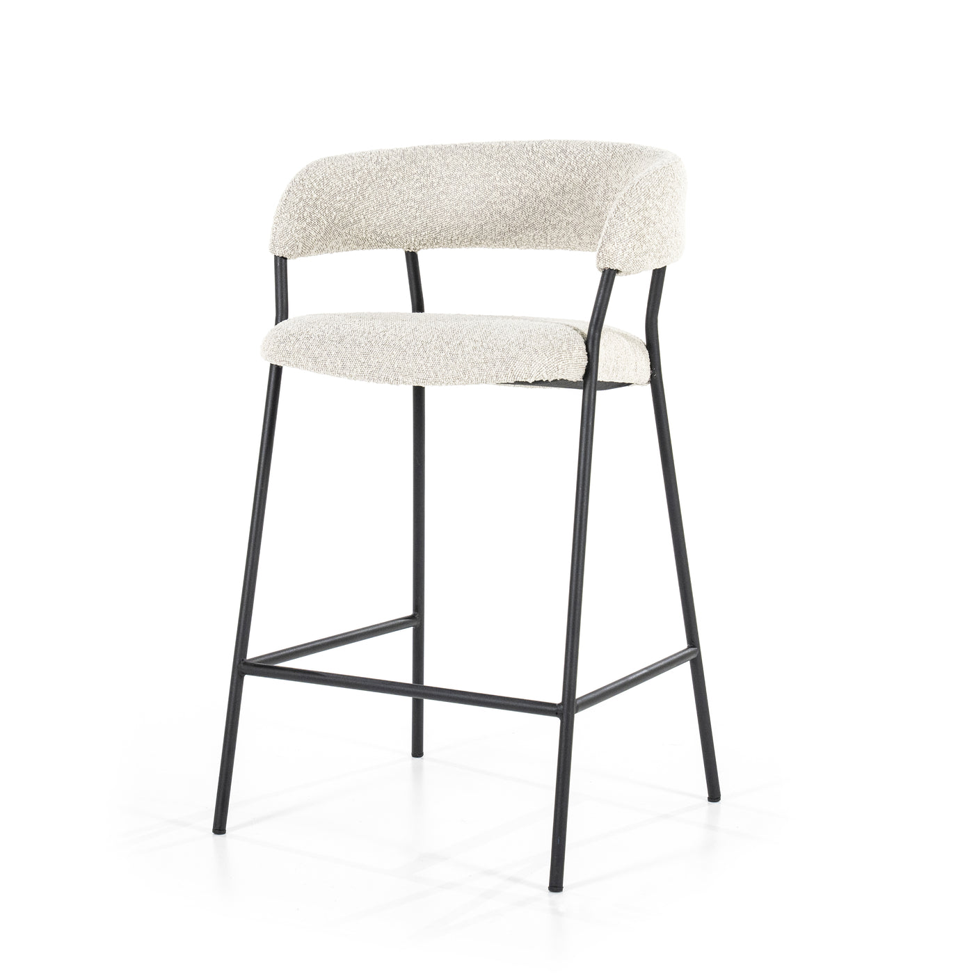 Barstoel Luka - bouclé - antraciet, beige, mosgroen of taupe - ELEO