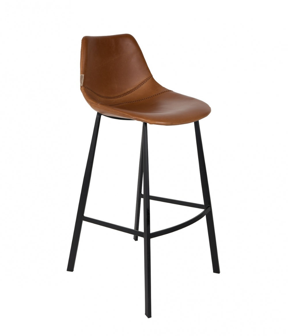 Barstoel Franky: petrol, zwart, grijs, cognac, roze of oranje - DB