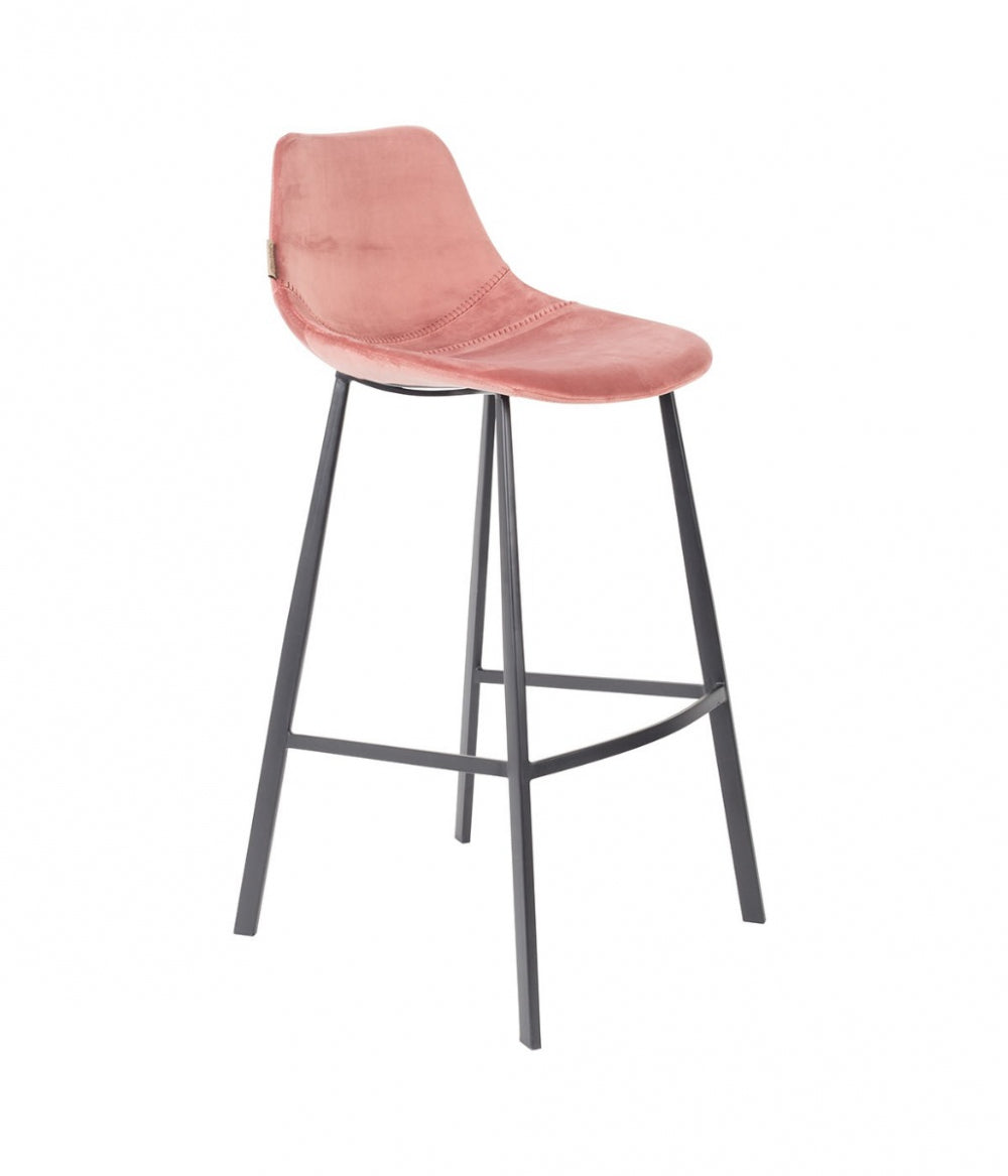 Barstoel Franky: petrol, zwart, grijs, cognac, roze of oranje - DB