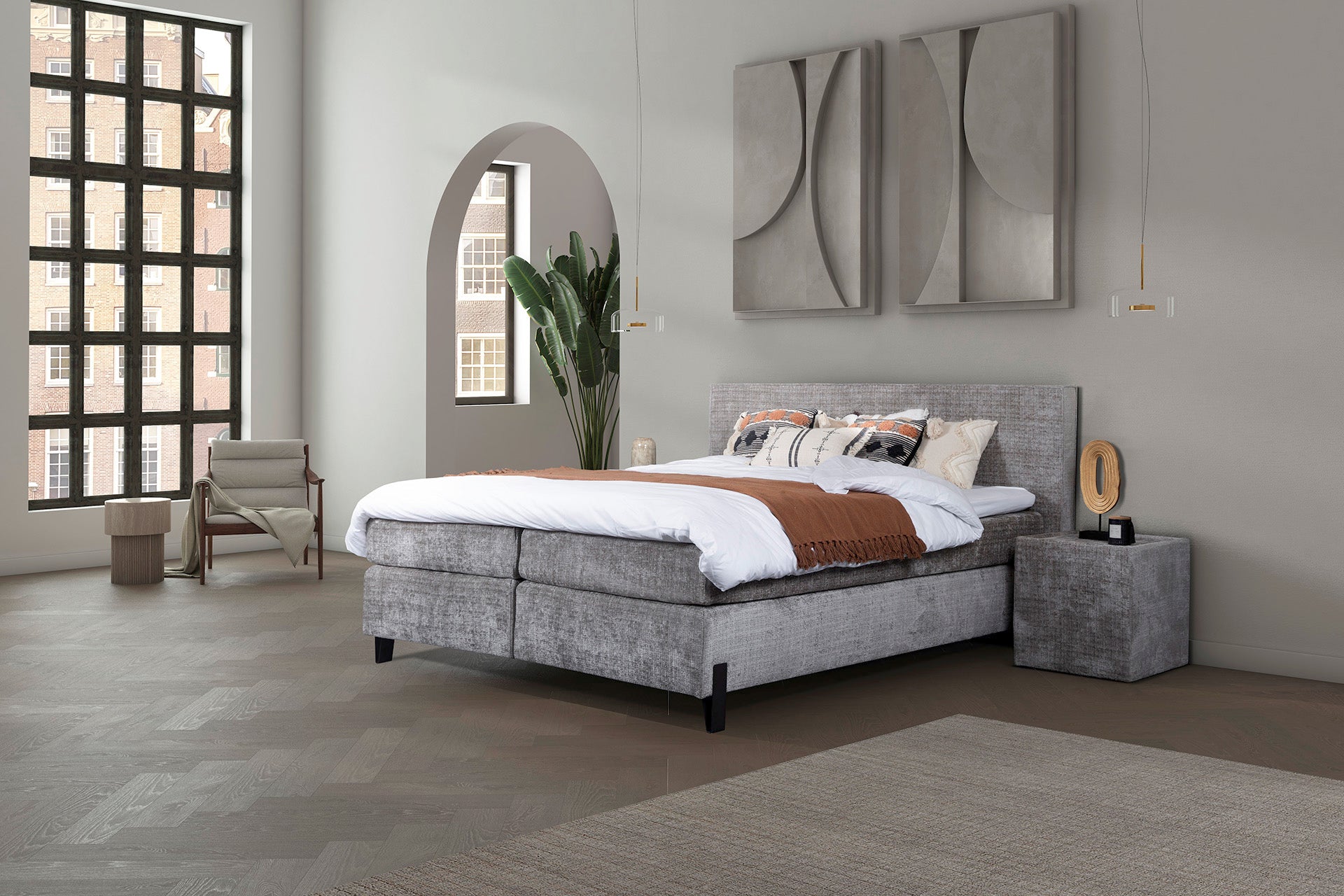 Bed Oskar met gestoffeerde matras en topper VLS