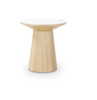 Bijzettafel Clarice 48 keramiek/eik naturel of walnoot - VDC
