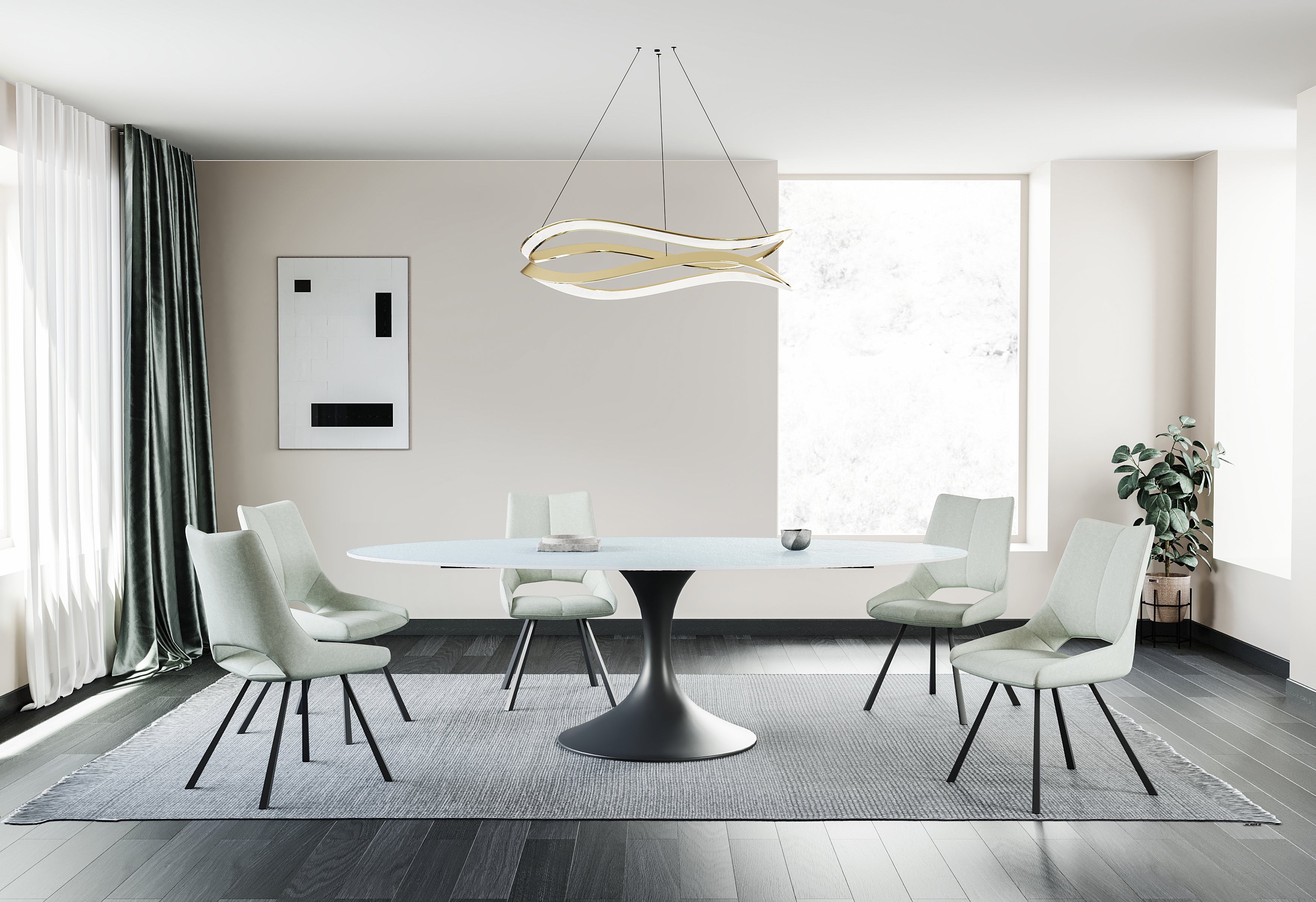 Eettafel Calise, waterglas onregelmatig - LV