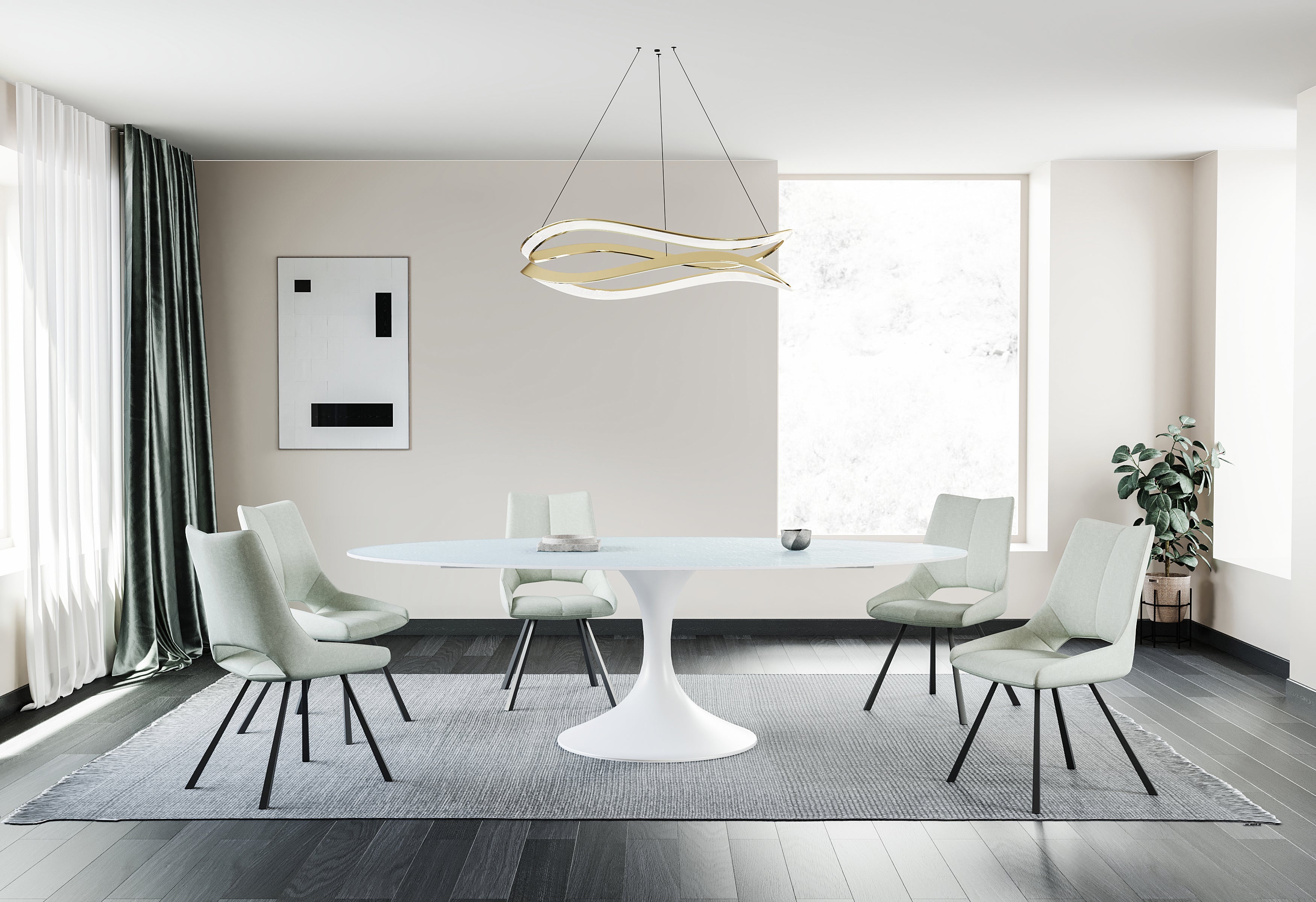 Eettafel Calise, waterglas onregelmatig - LV