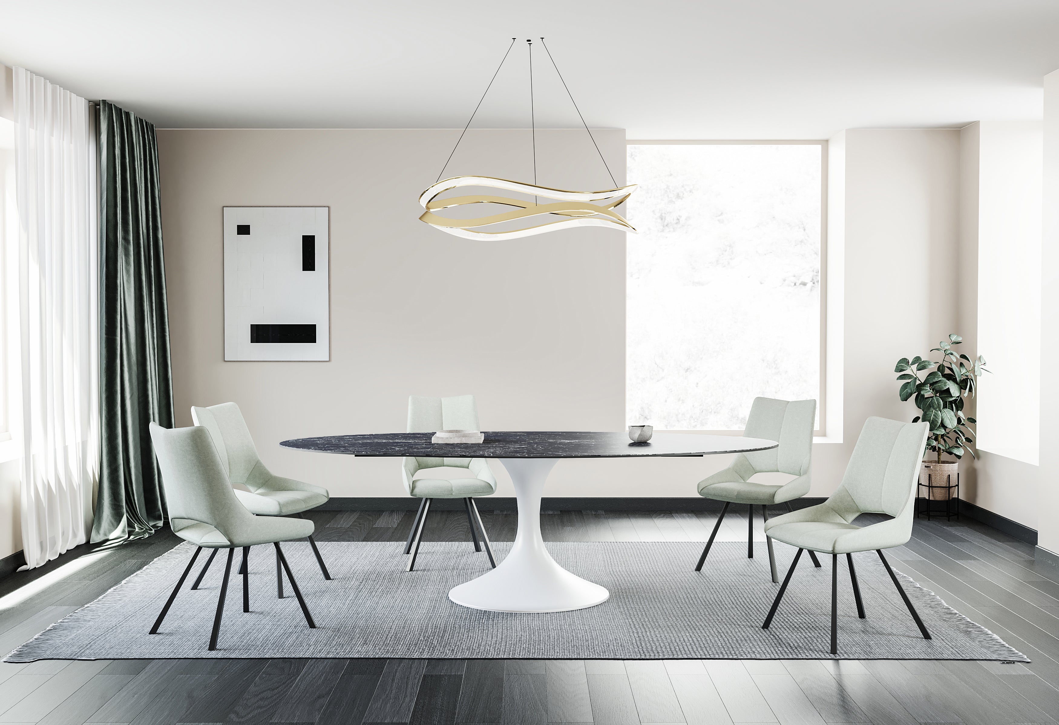 Eettafel Calise, keramisch ovaal - LV