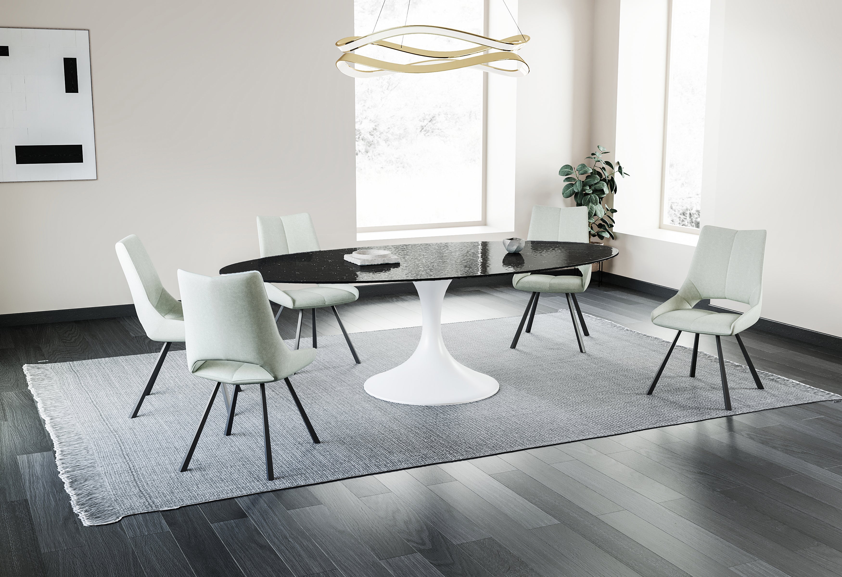Eettafel Calise, waterglas ovaal - LV